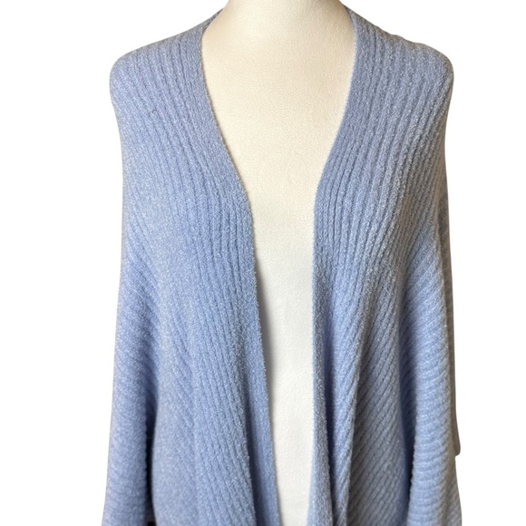 Chico's Cozy Wrap Sweater Blue L/XL Soft Warm Winter Cool Weather Snow Stretch - Picture 2 of 11